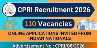 CPRI Recruitment 2026 – 110 Vacancies CPRI-Recruitment