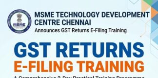 MSME Chennai GST Returns E-Filing Training 2026 MSME Chennai GST Returns E-Filing Training 2026