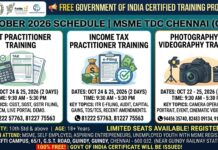 MSME Chennai Free Training Programmes