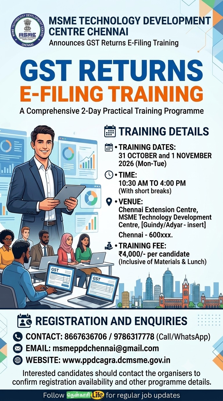 MSME Chennai GST Returns E-Filing Training 2026