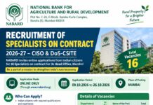 NABARD Specialists Recruitment 2026: 16 Vacancies
