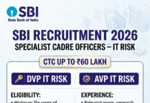 SBI Specialist Cadre Officers Recruitment