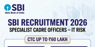 SBI Specialist Cadre Officers Recruitment