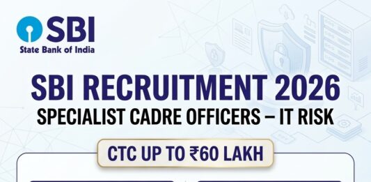 SBI Specialist Cadre Officers Recruitment