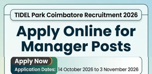 TIDEL Park Coimbatore Recruitment 2026 TIDEL-Park-manager-Recruitment.