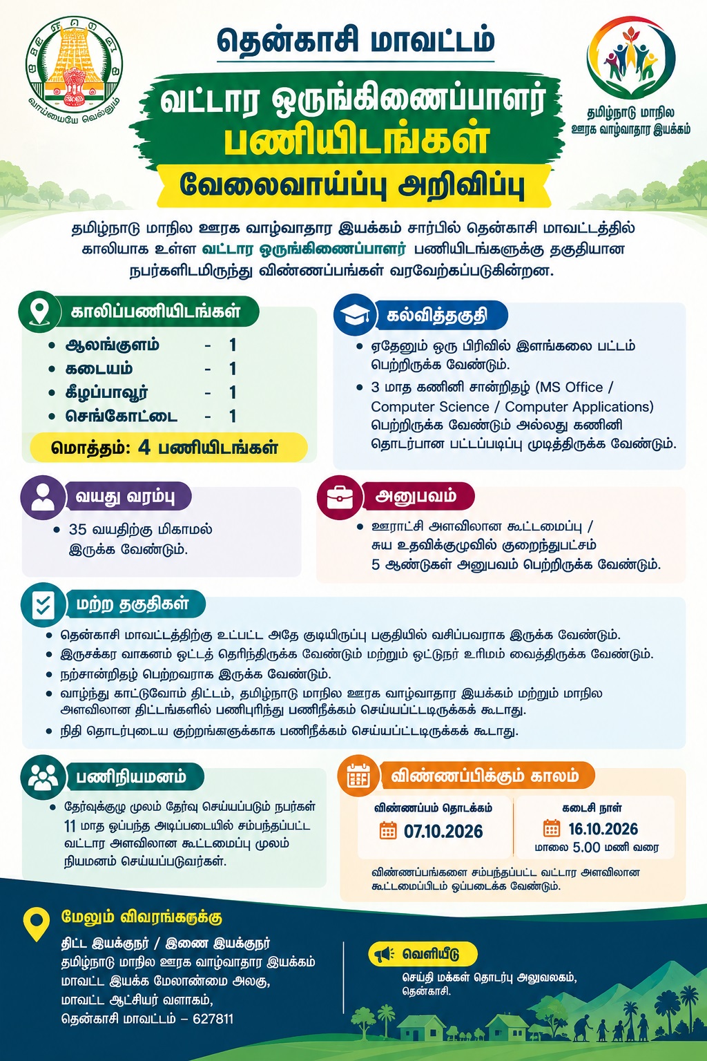 Tenkasi Tamil Nadu Job Recruitment