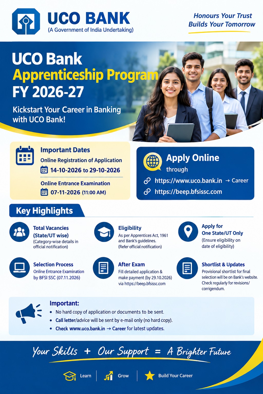 UCO Bank Apprentice Recruitment 2026
