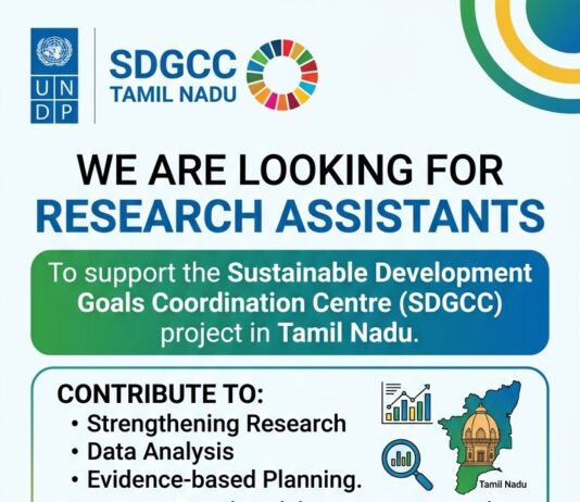 UNDP Research Assistant – Chennai UNDP Research Assistant Recruitment