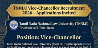 TNNLU Vice-Chancellor Recruitment Vice-Chancellor-Recruitment