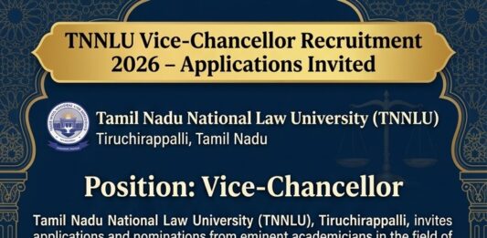 TNNLU Vice-Chancellor Recruitment Vice-Chancellor-Recruitment